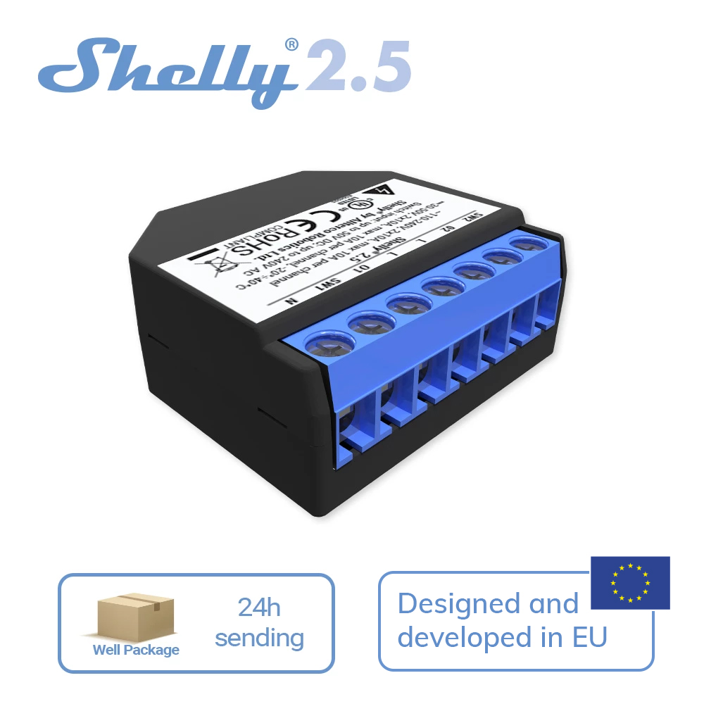 Shelly Relay Module - Shelly 2.5 المنزل الذكي مرحل مزدوج