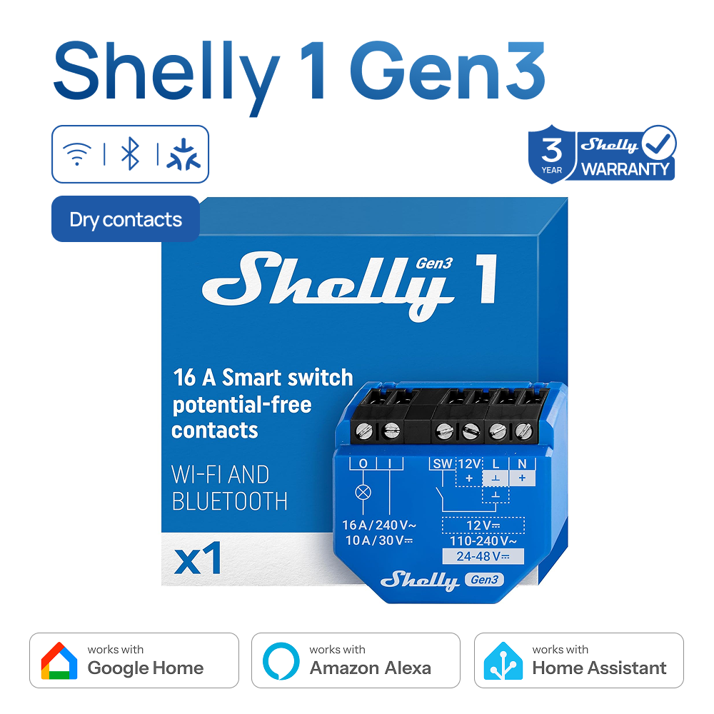 Shelly Relay Module - شيلي 1 جين 3 مفتاح ذكي