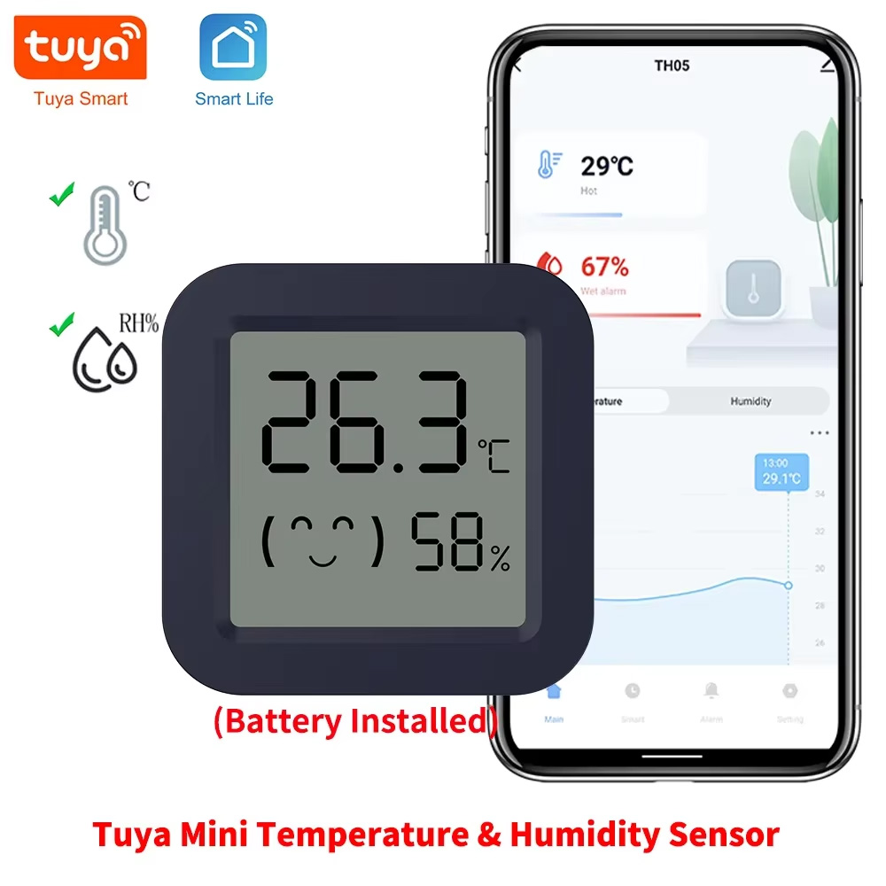 Temperature Humidity Sensor - مقياس حرارة ورطوبة ذكي صغير، جهاز