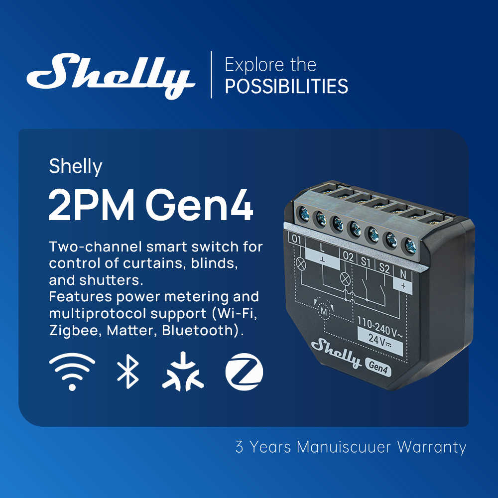 Shelly 2PM Gen4 زيجبي 2 قناة م - مراجعة Shelly Relay Module وسعره