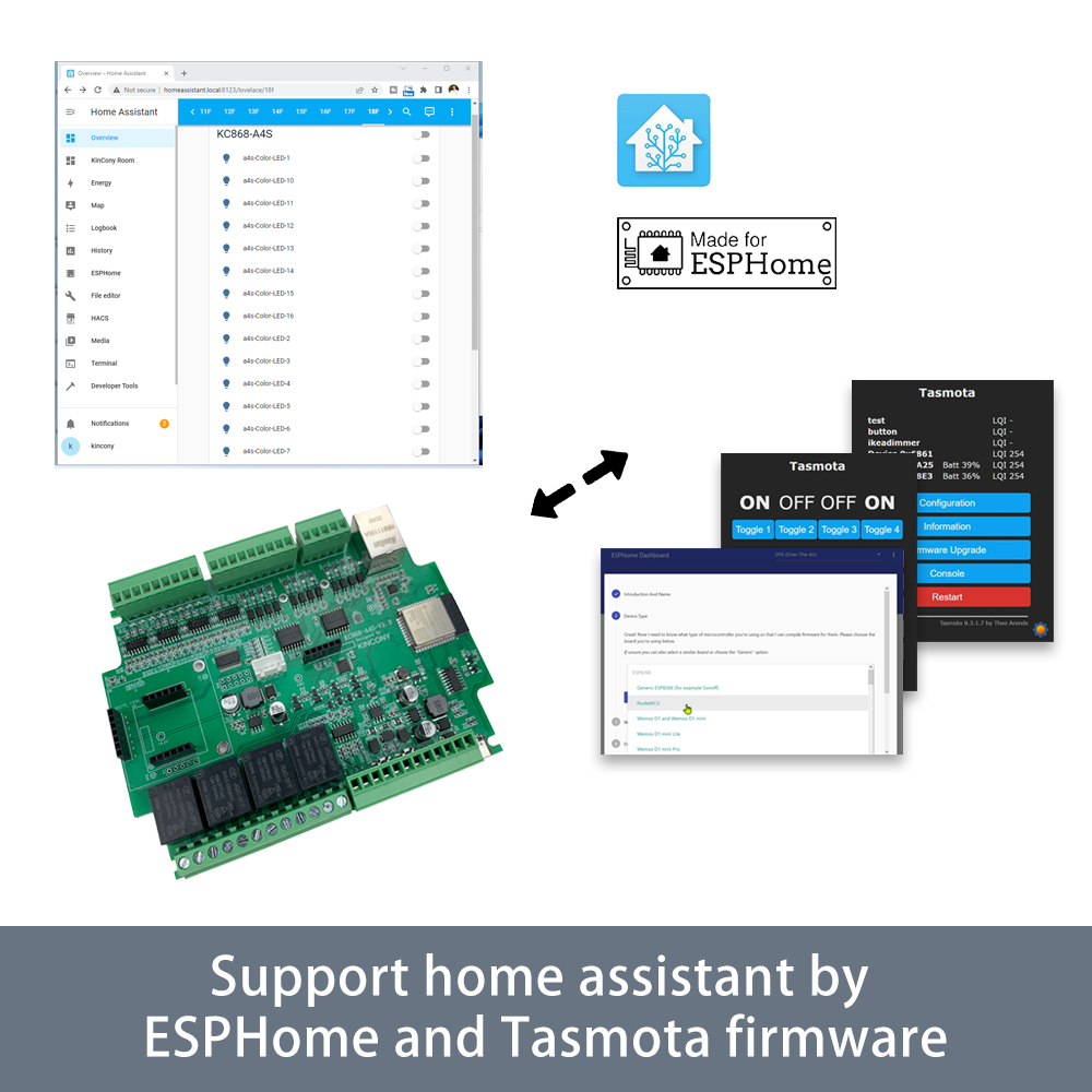 لوحة تحكم KC868-A4S ESP32 ESPh - مراجعة Home Automation With Arduino وسعره