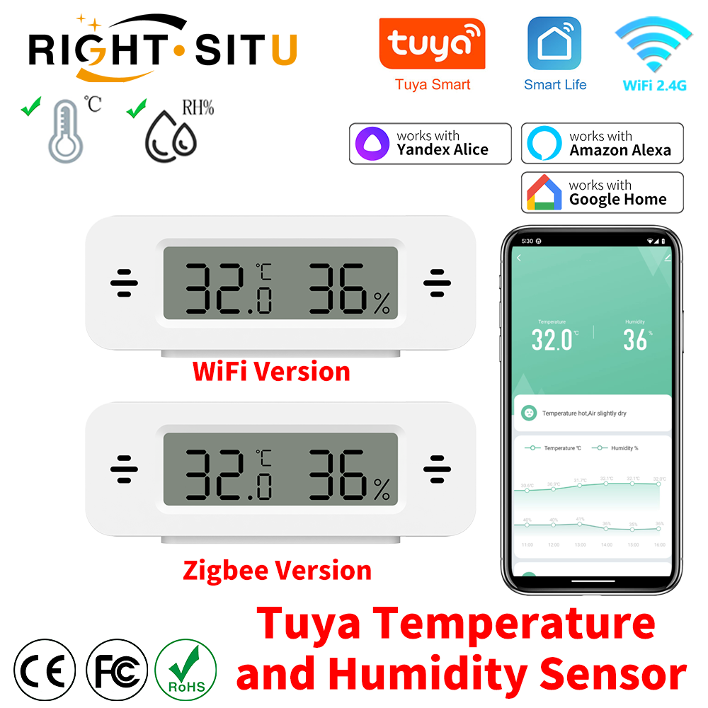 Tuya WiFi Zigbee مستشعر درجة ا - مراجعة Home Automation Technology وسعره