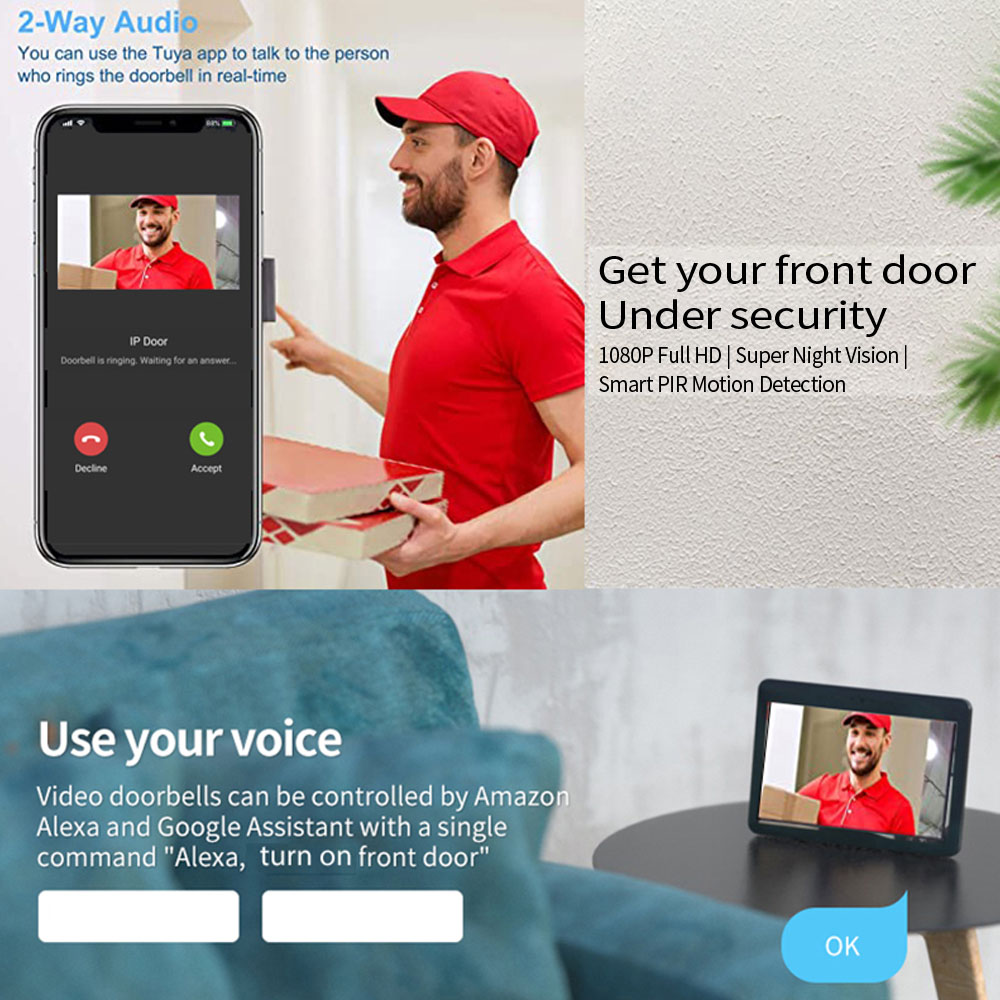 1080P 7 بوصة واي فاي فيديو إنت - مراجعة Smart Doorbell Wired وسعره