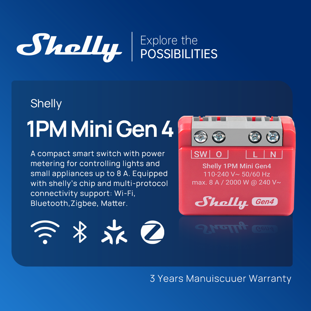 Shelly 1PM Mini Gen4 زيجبي مفت - مراجعة Shelly Relay Module وسعره