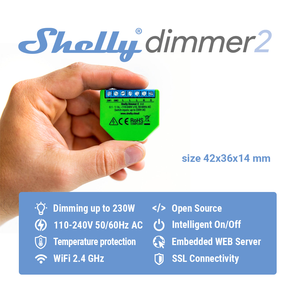 Shelly Dimmer 2 مفتاح ذكي صغير - مراجعة Shelly Relay Module وسعره